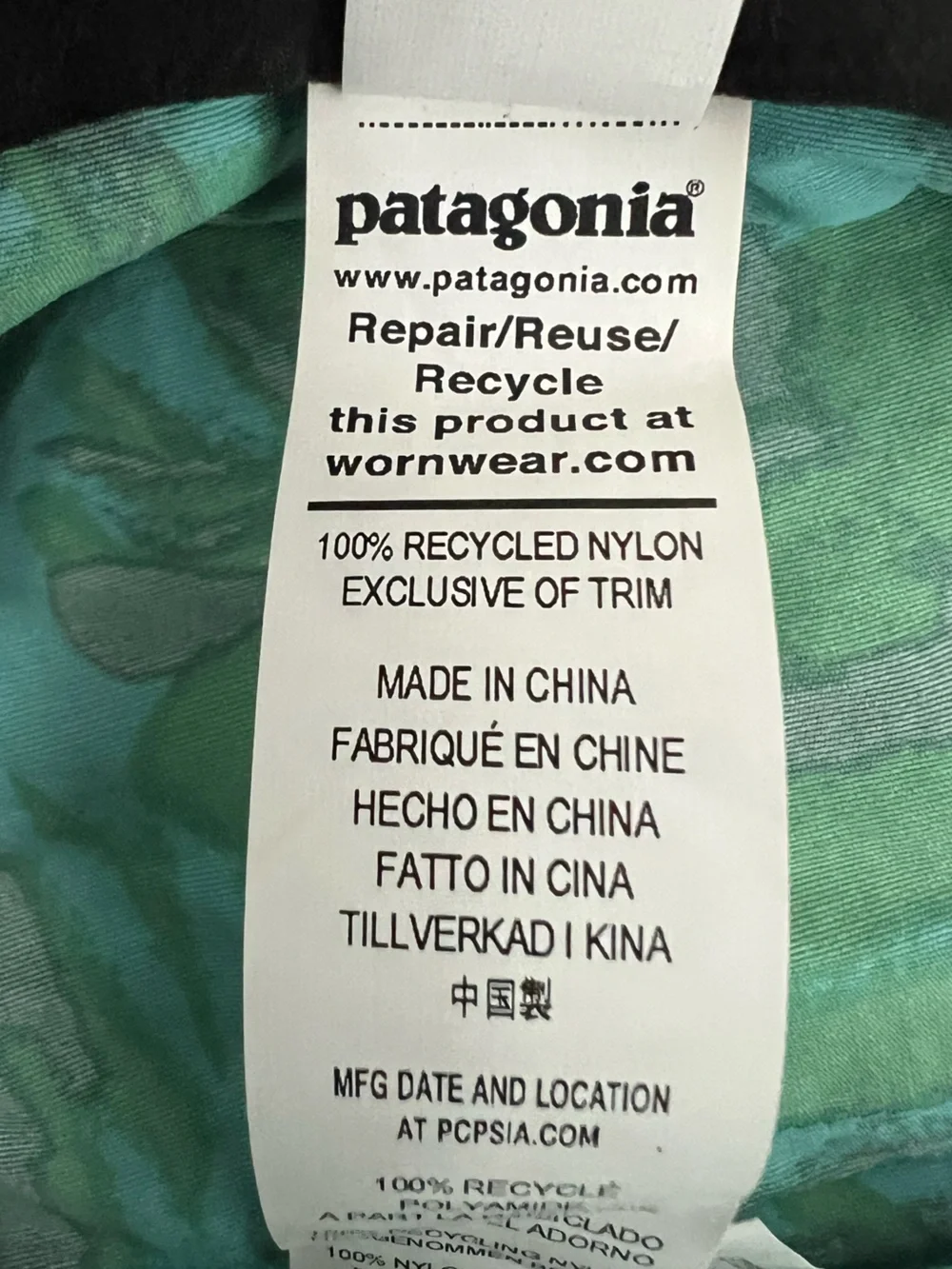 Patagonia Wavefarer Green and Teal Floral Bucket Hat